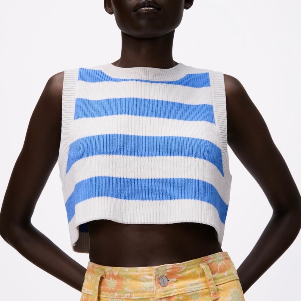 Zara Cropped Tank Striped